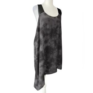 Eileen Fisher Silk Asymmetrical Sleeveless Tank Top with Leather Straps Size L